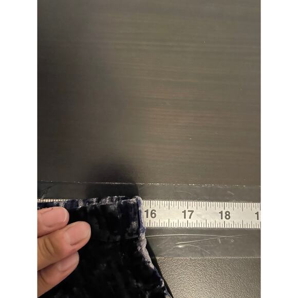 Eileen Fisher Womens Pants Small Blue Velvet Silk Blend Pull On Wide Leg Ankle - Picture 5 of 8